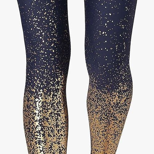 Beyond Yoga High Waisted Alloy Ombre Midi Legging in Black Iridescent  Speckle