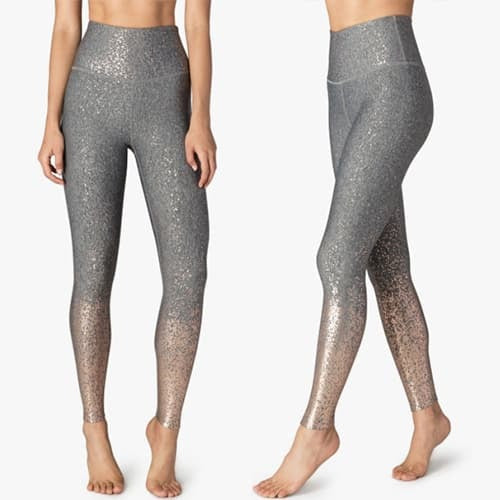 Beyond Yoga Alloy Ombre High Waisted Midi Legging Black Foil Speckle Large